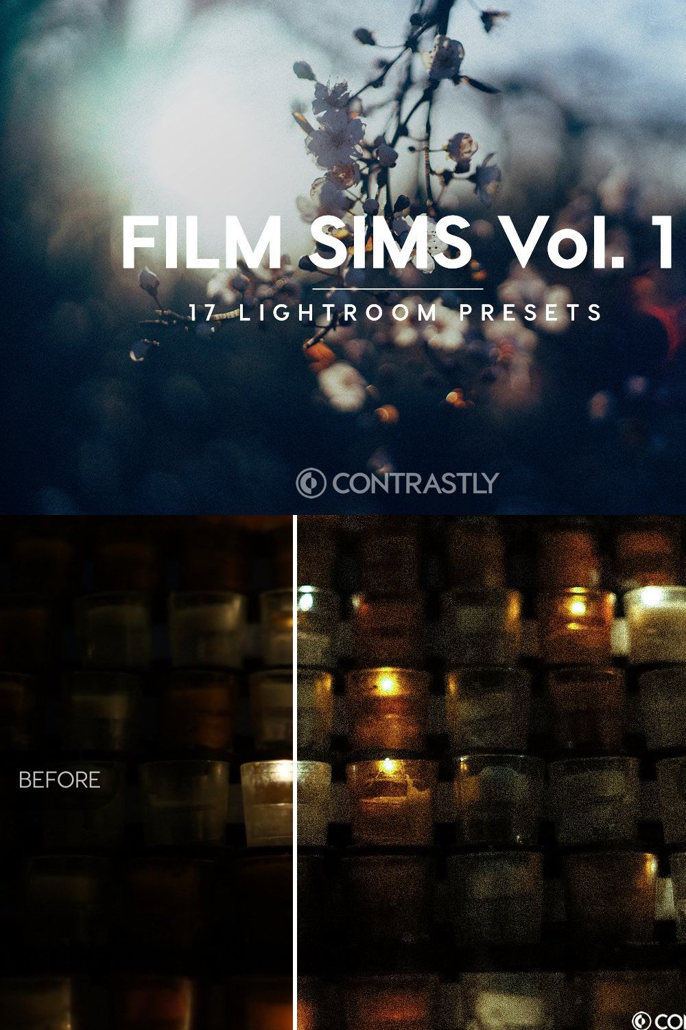 Film Sims Vol. 1 Lightroom Presets pinterest preview image.