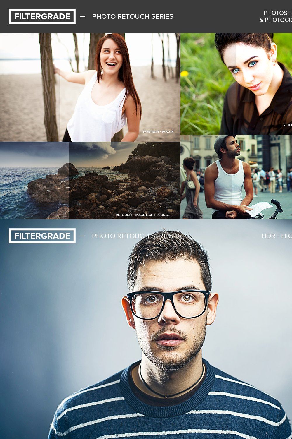 FilterGrade Photo Retouch Series pinterest preview image.