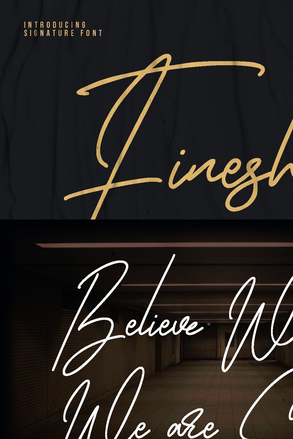 Fineshly Signature Font pinterest preview image.