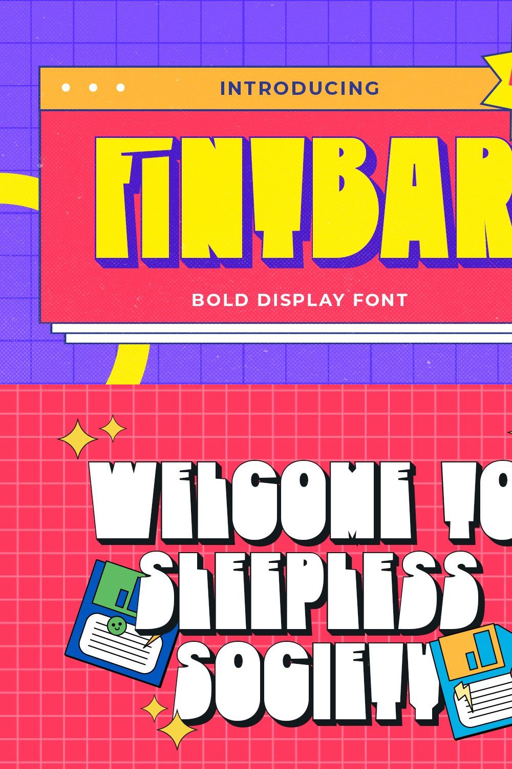 Fintbar - Fun Bold Display Font pinterest preview image.