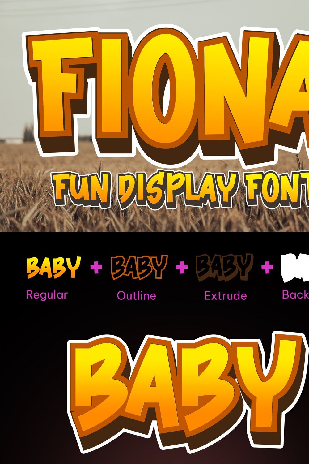 Fiona // Styled Display Font pinterest preview image.