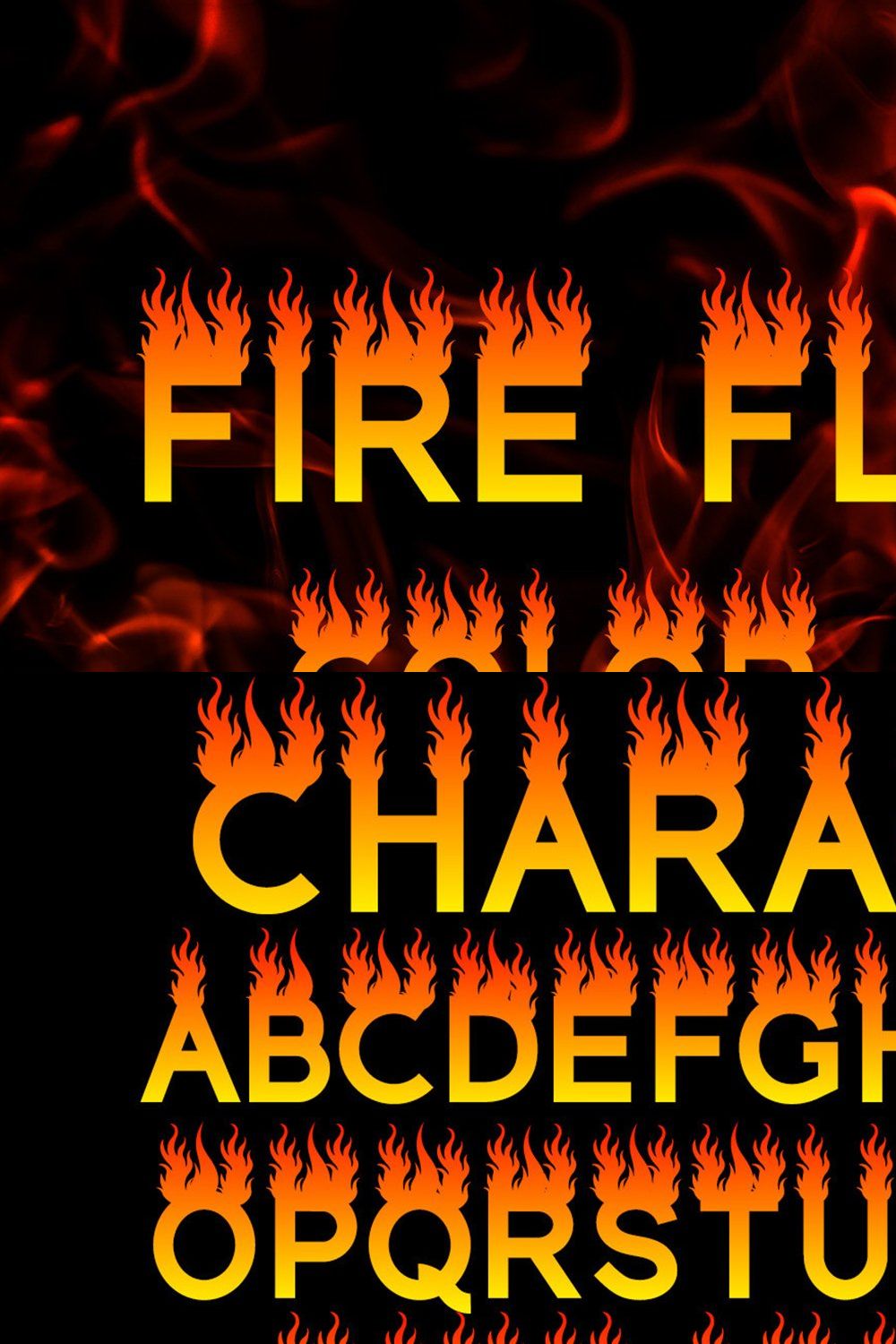 Fire Flames Font pinterest preview image.