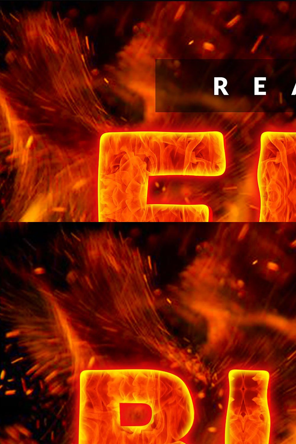 Fire Text Effect Photoshop Action pinterest preview image.