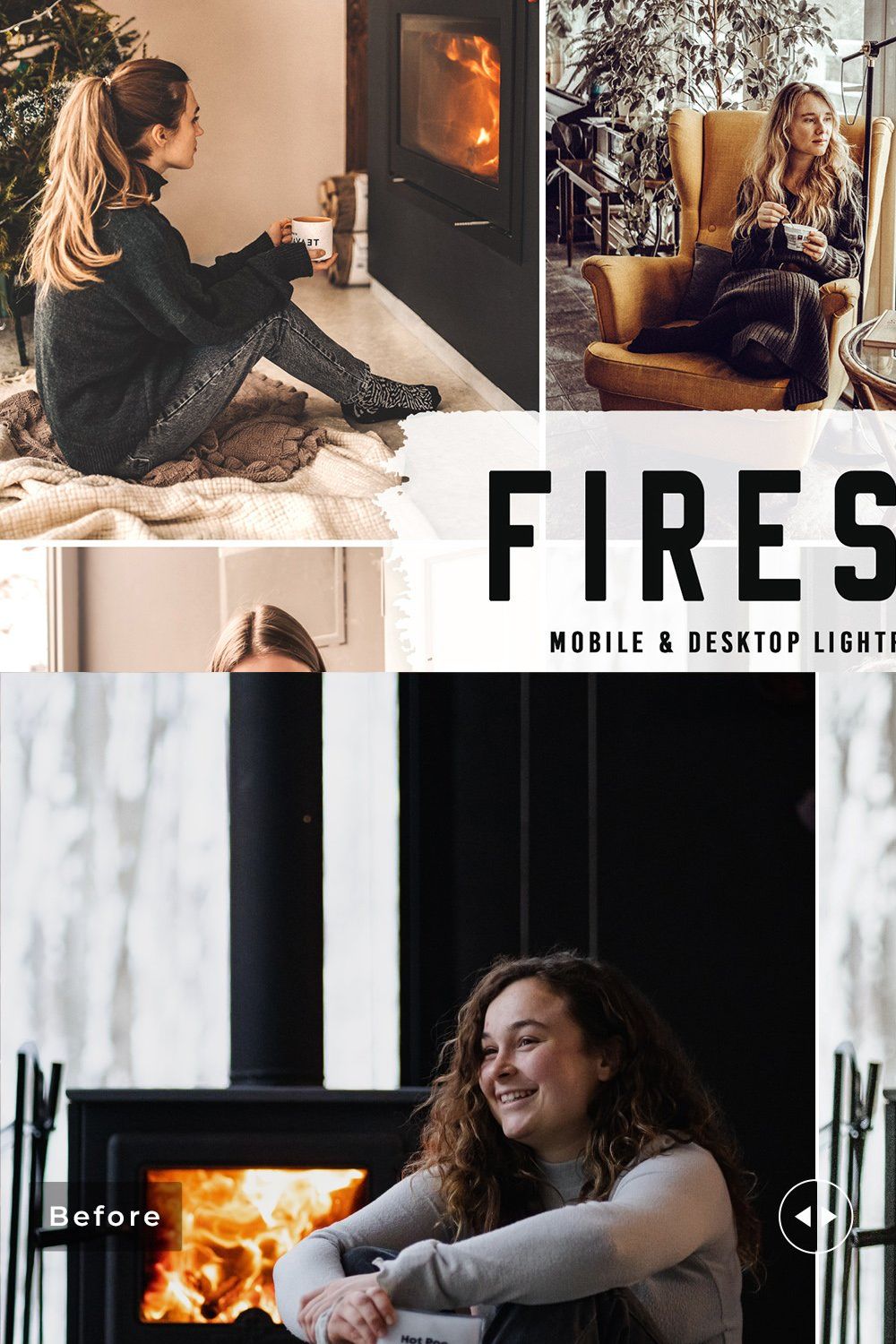 Fireside Pro Lightroom Presets pinterest preview image.