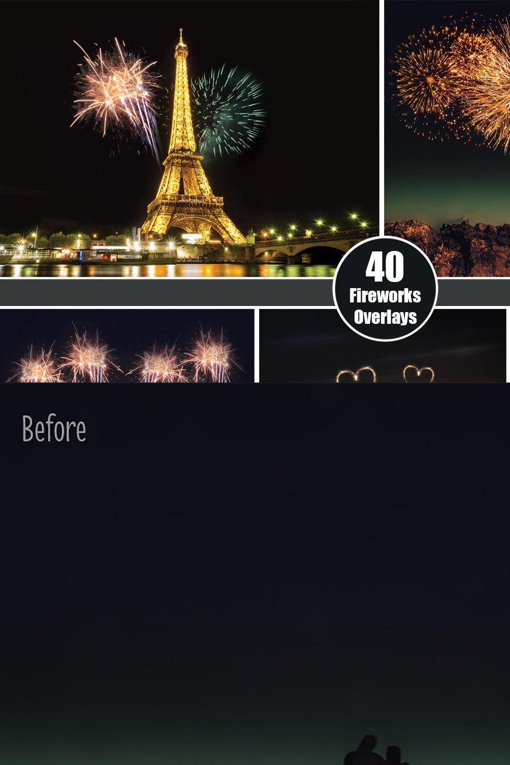 Firework Photo Overlays pinterest preview image.