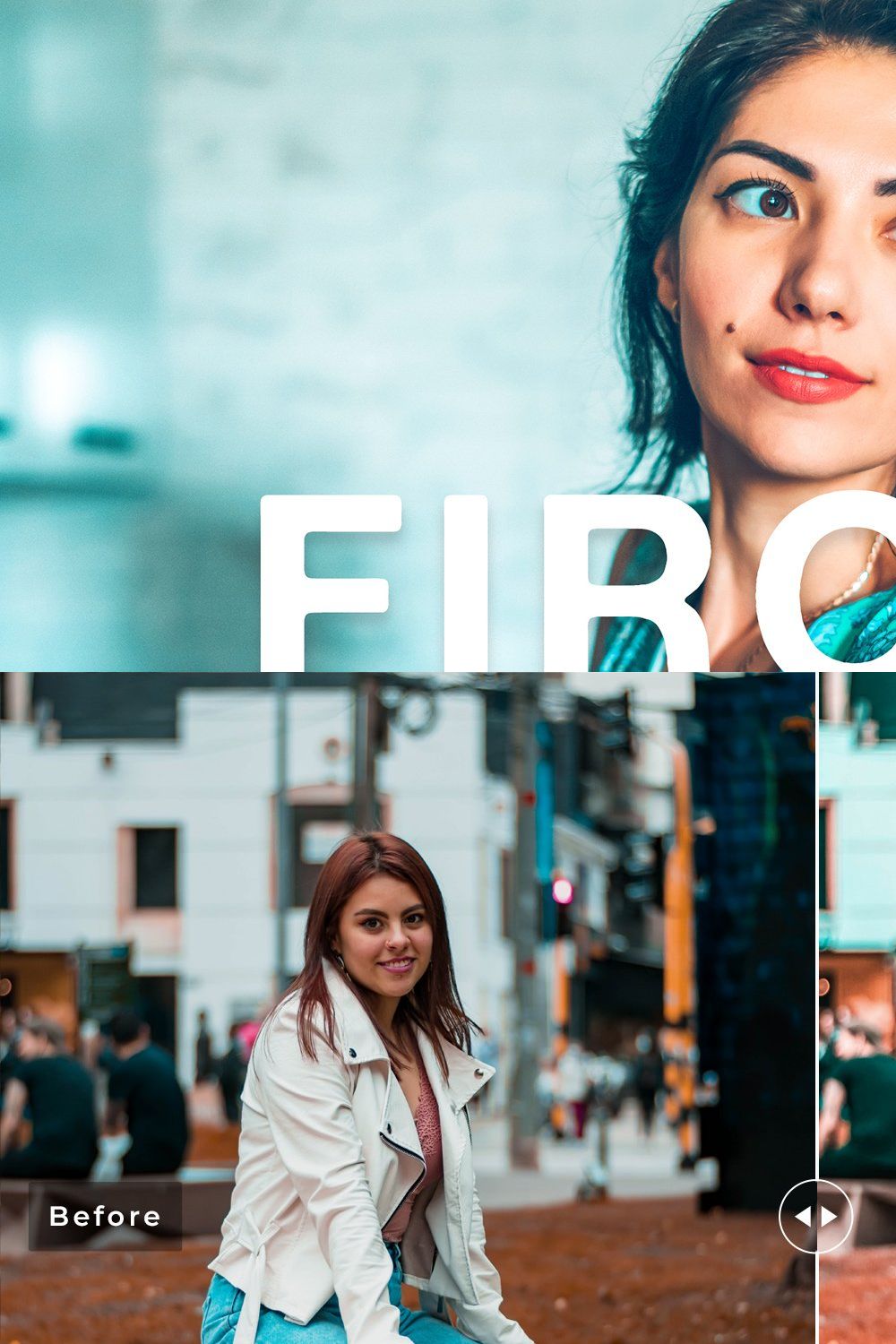 Firoza Pro Lightroom Presets pinterest preview image.