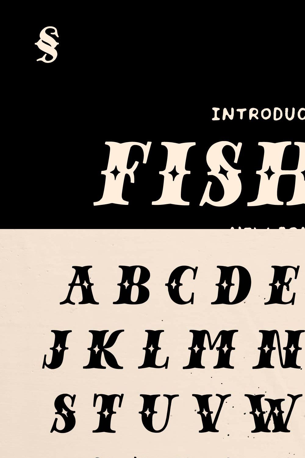Fisher - Vintage font pinterest preview image.