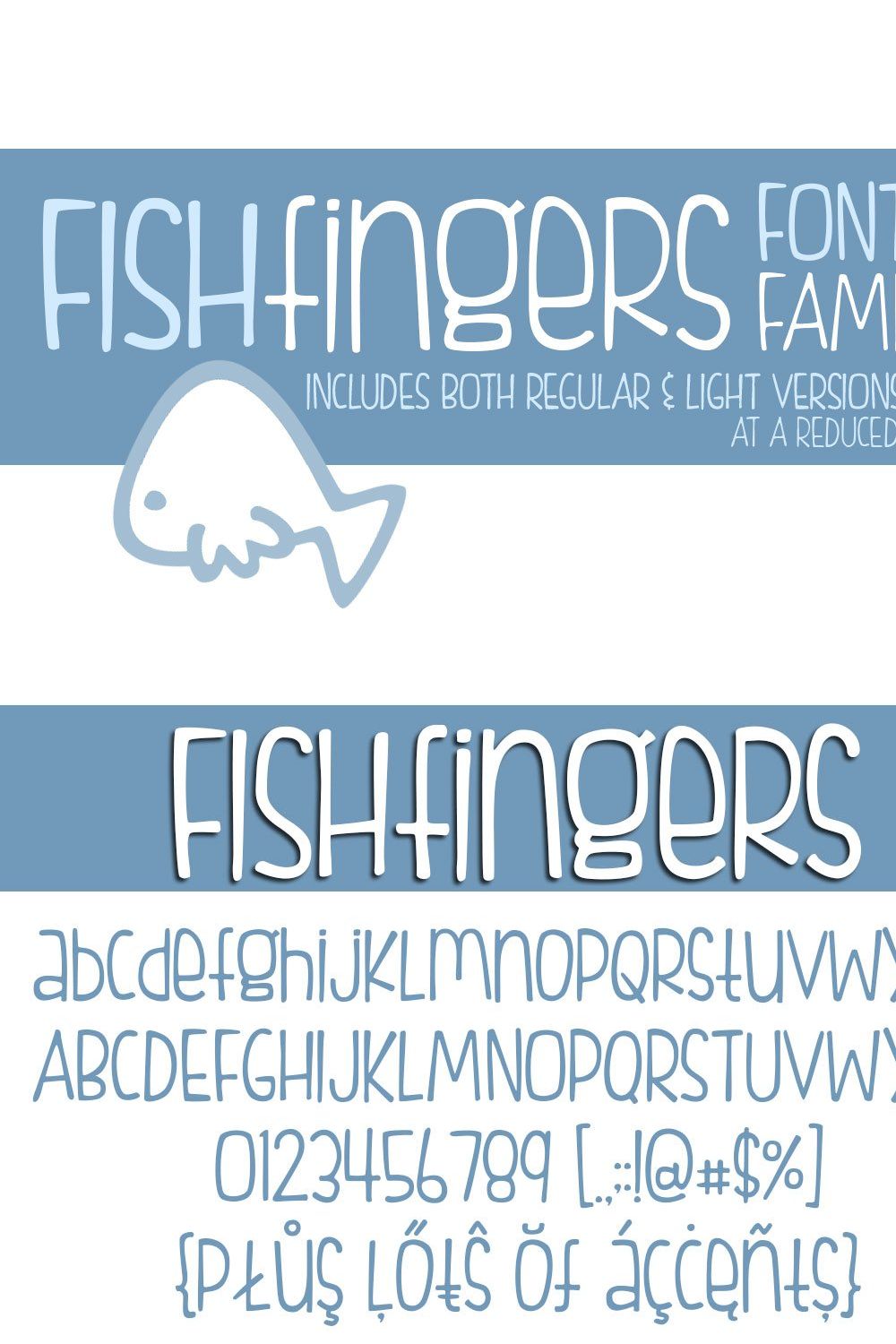 Fishfingers Font Family pinterest preview image.