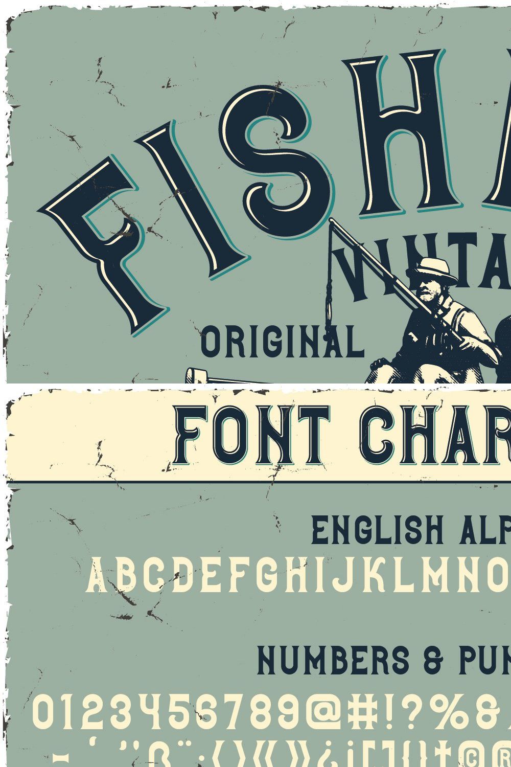 Fishman Vintage Font pinterest preview image.