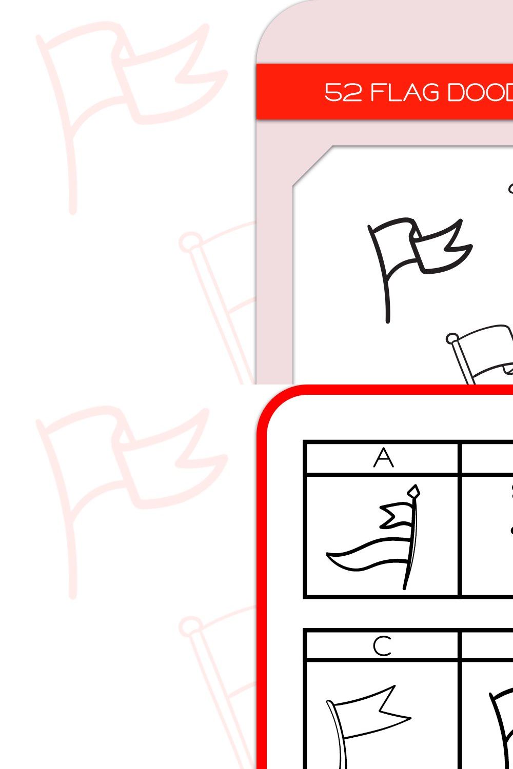 Flag Doodles - Dingbats Font pinterest preview image.