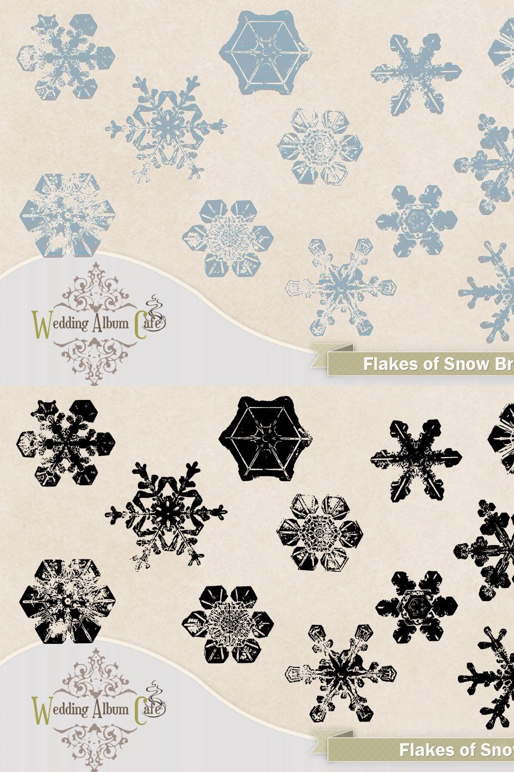 Flakes Of Snow Photoshop Brushes pinterest preview image.