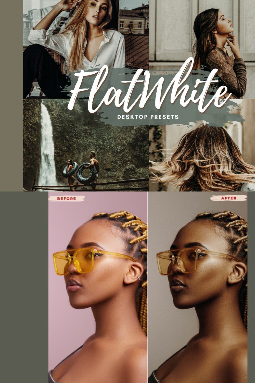 FLAT WHITE Desktop Lightroom Presets pinterest preview image.