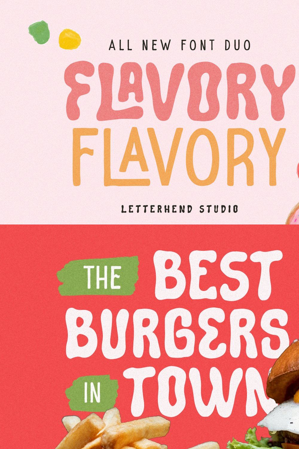 Flavory - Fun Font Duo pinterest preview image.