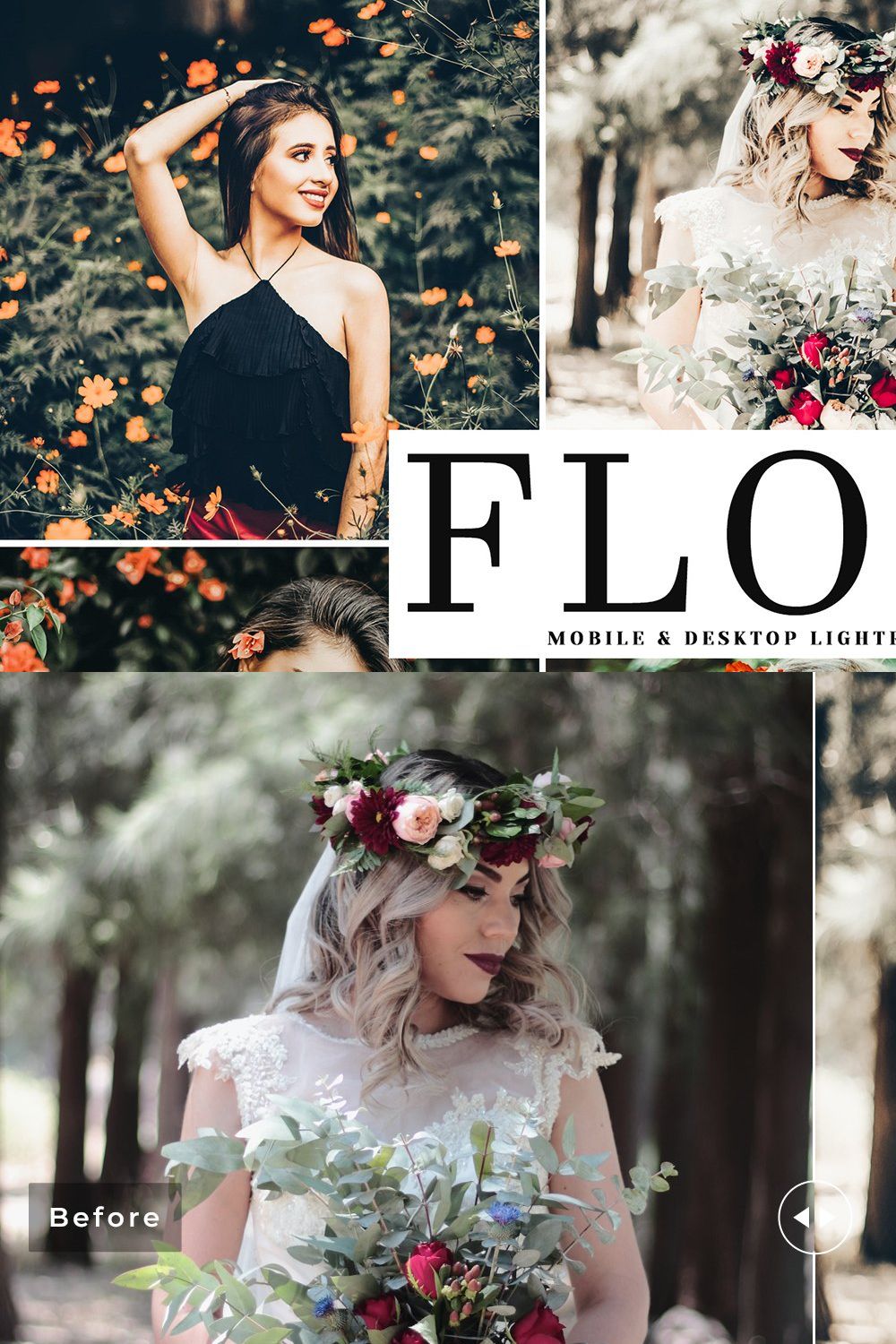 Flora Lightroom Presets Pack pinterest preview image.