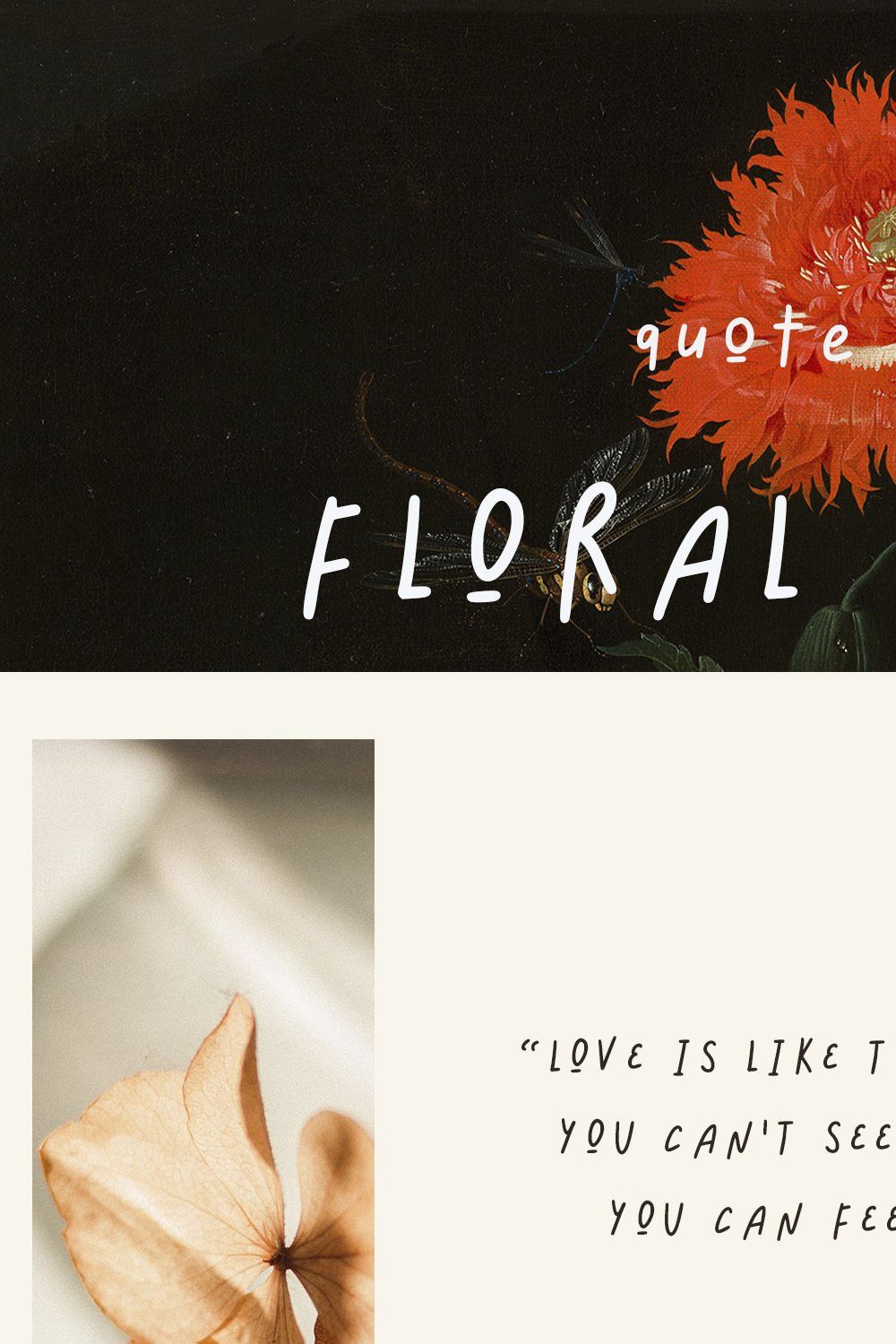 FLORAL VIBE - HANDWRITTEN QUOTE FONT pinterest preview image.