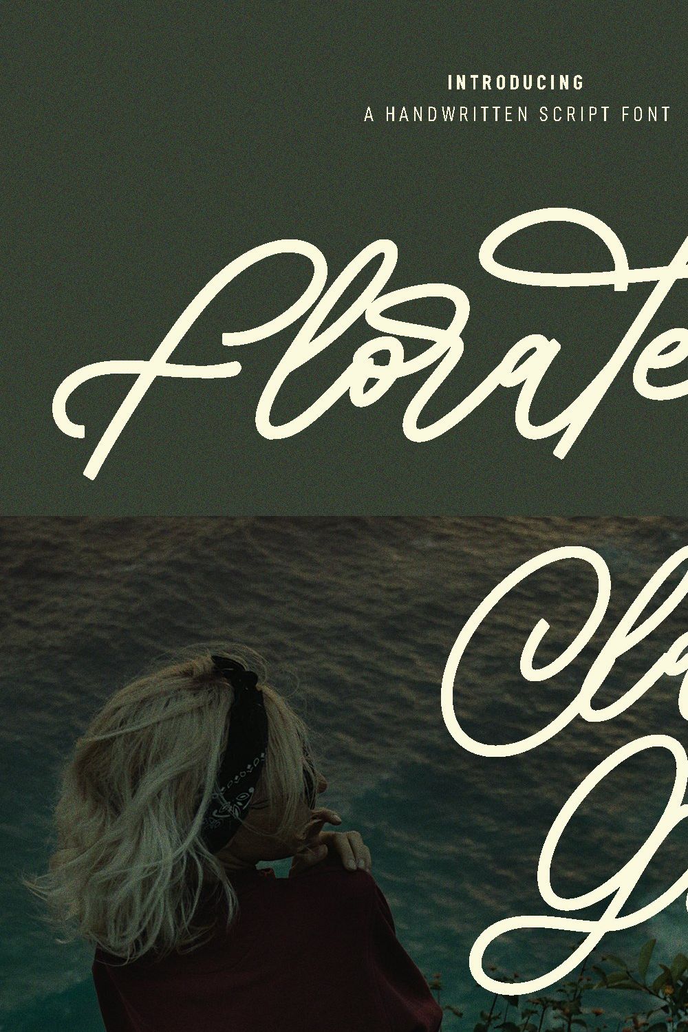 Florateris Cursive Script Font pinterest preview image.