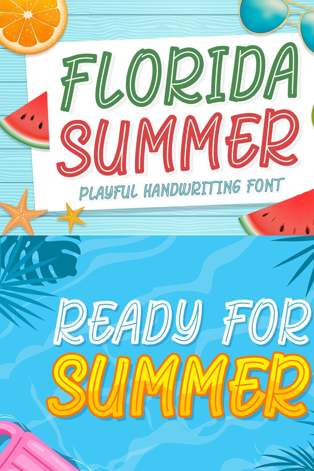Florida Summer - Fun Display Font pinterest preview image.