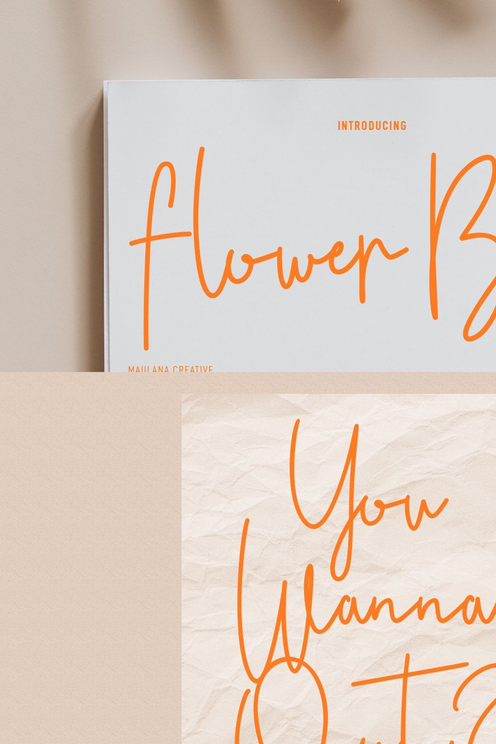 Flower Bay Handwritten Script Font pinterest preview image.