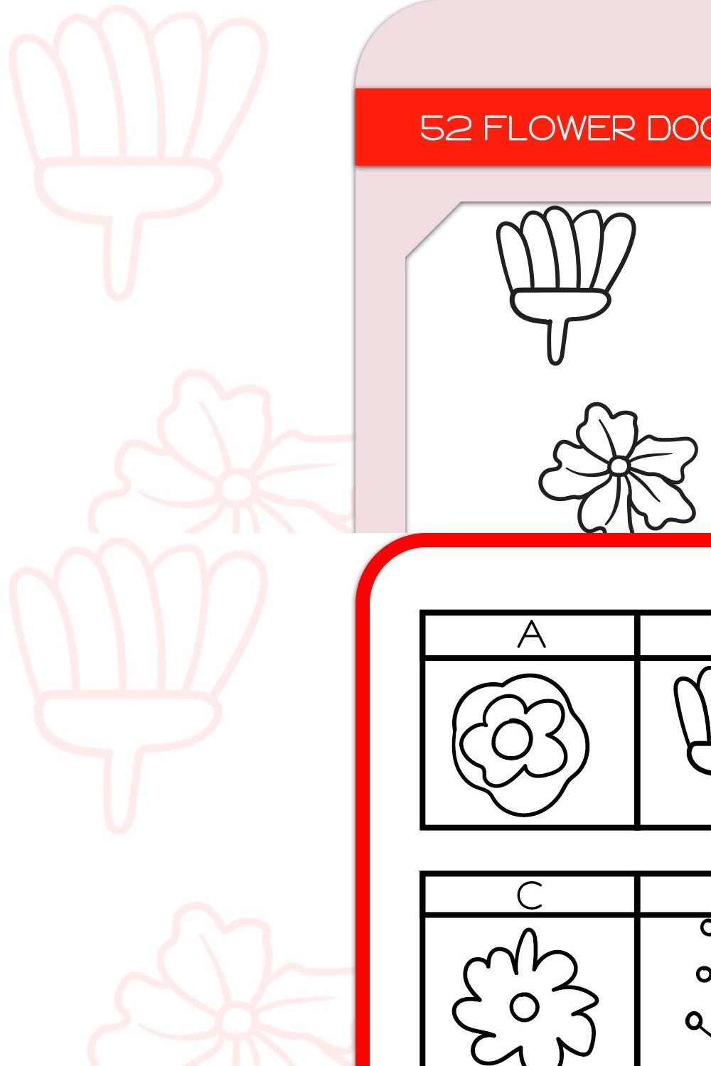 Flower Doodles - Dingbats Font pinterest preview image.