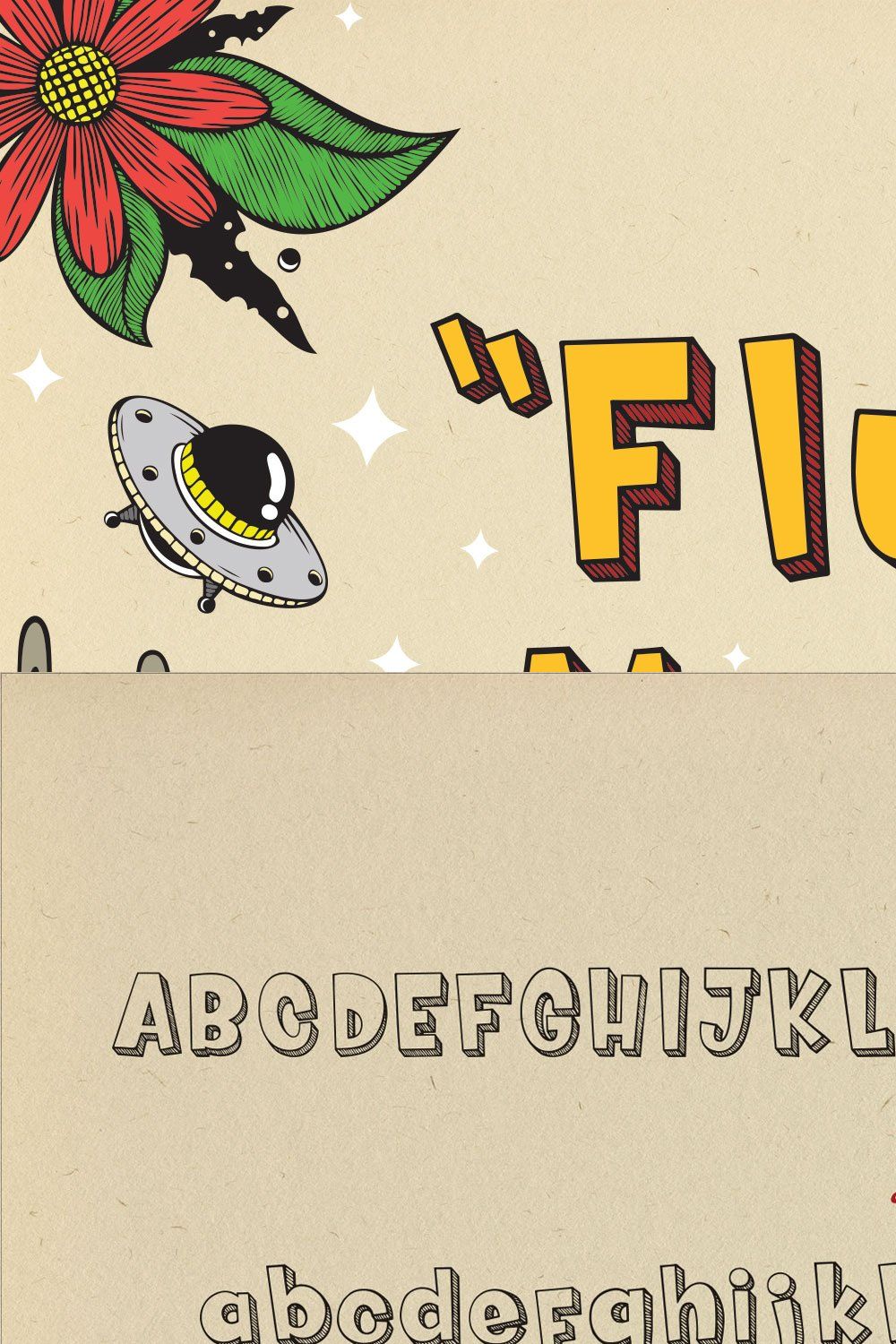 Fluffy Monsta - Cute Doodle Font pinterest preview image.