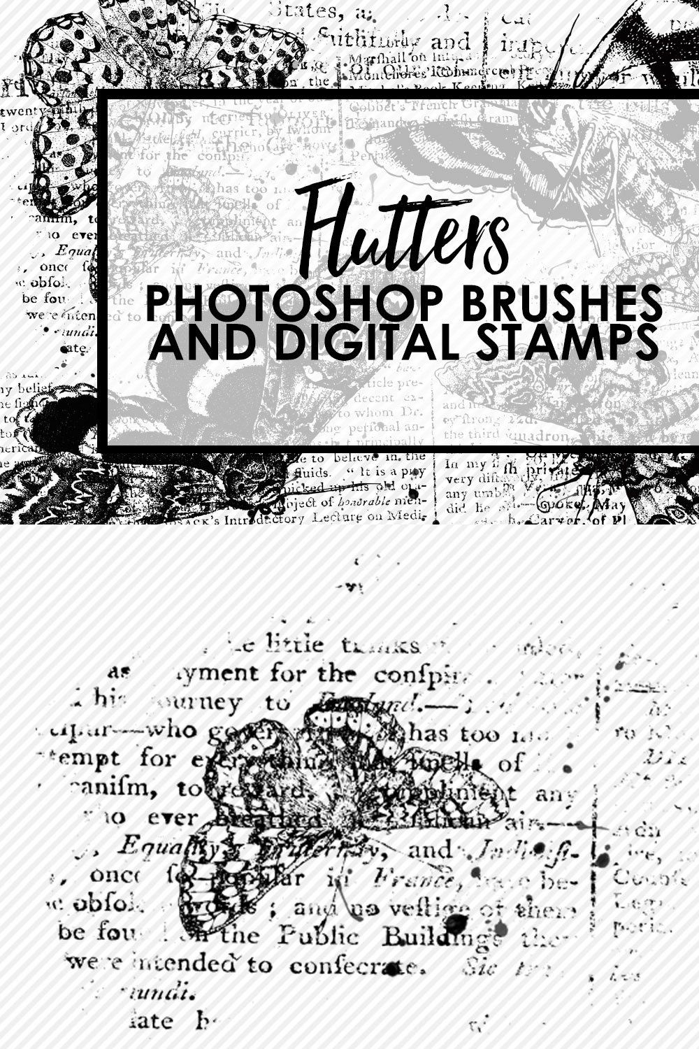 Flutters Photoshop Brushes pinterest preview image.
