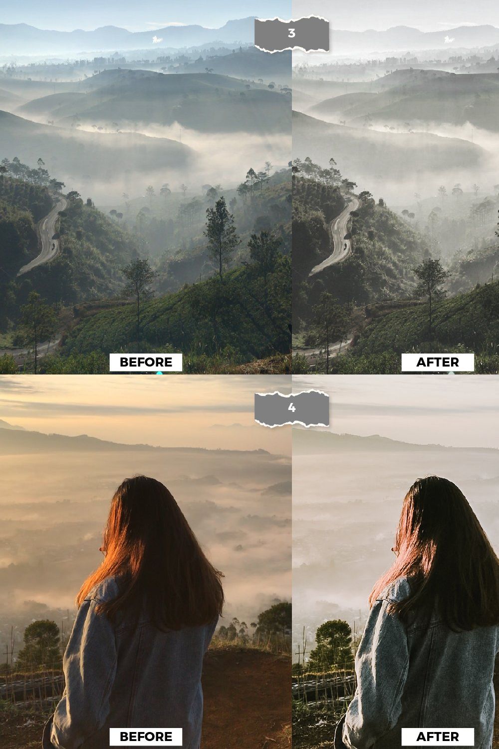 Foggy Travel Lightroom Presets pinterest preview image.