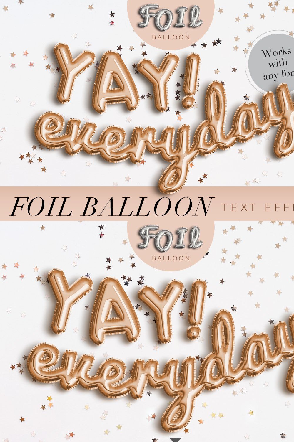 Foil Balloon Text Effect pinterest preview image.