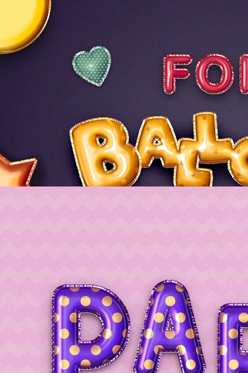 Foil Balloon Text Effects pinterest preview image.