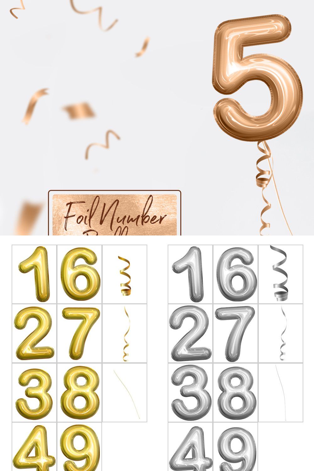 Foil Number Balloons Photo Overlays pinterest preview image.