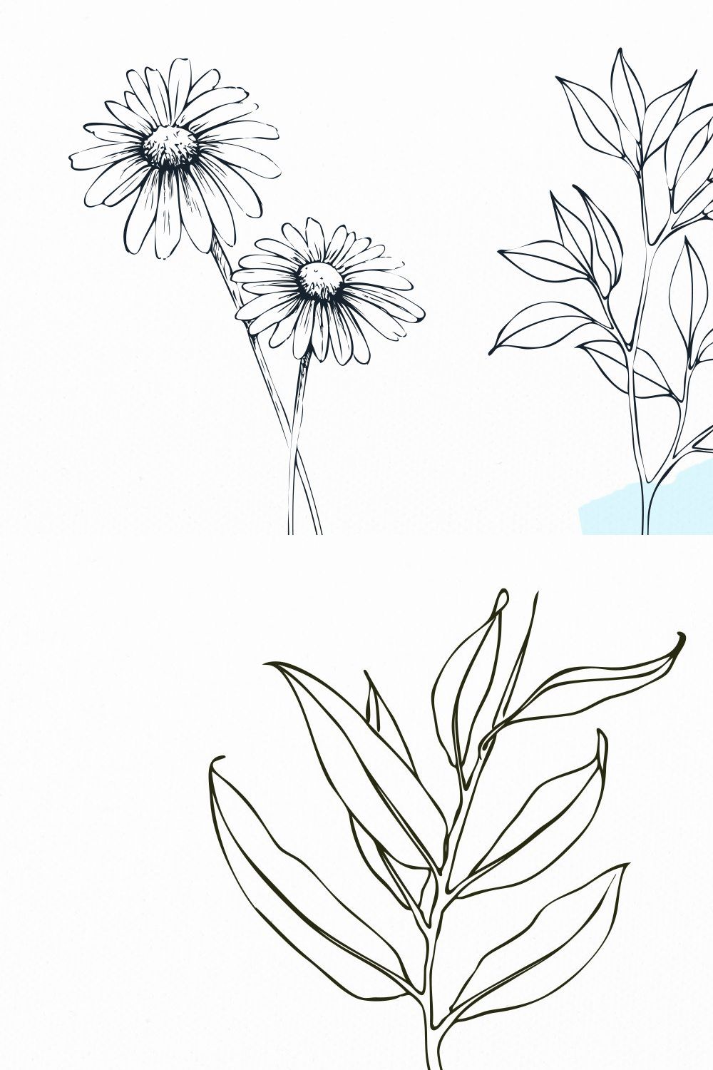 Foliage Hand Drawn pinterest preview image.