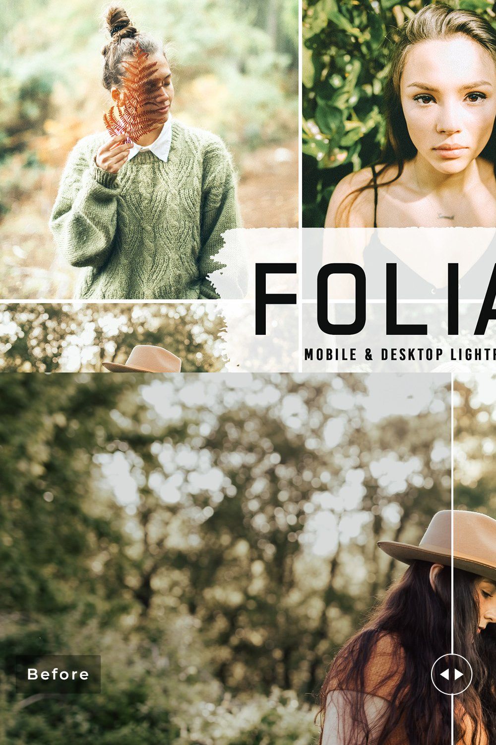 Foliage Pro Lightroom Presets pinterest preview image.