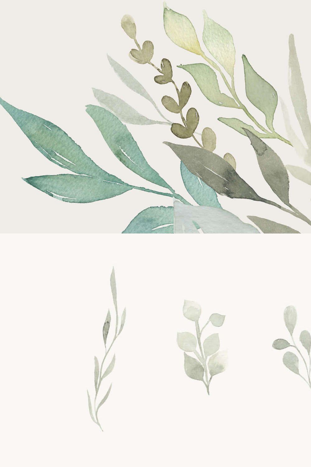 Foliage - Watercolor Leaves pinterest preview image.