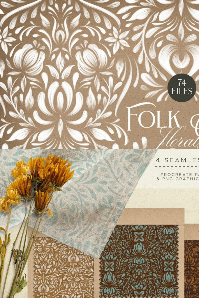 Folk Art Floral Procreate Brush Kit – MasterBundles