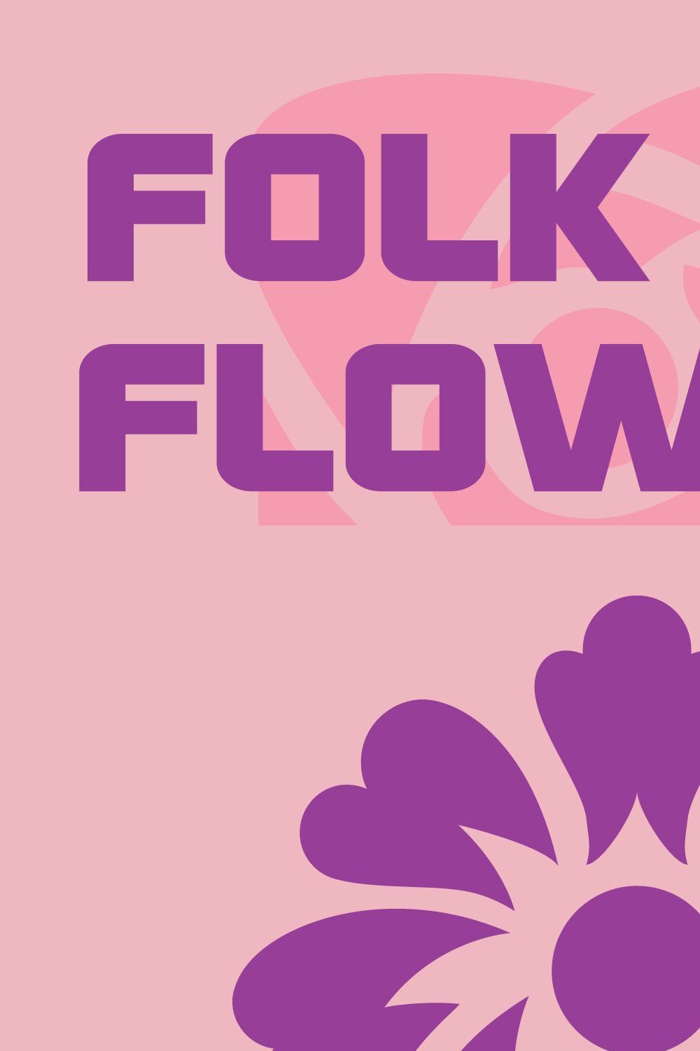 Folk Art Flowers Font pinterest preview image.