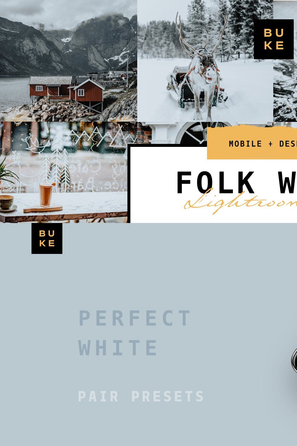 Folk White - Lightroom Presets Pair pinterest preview image.