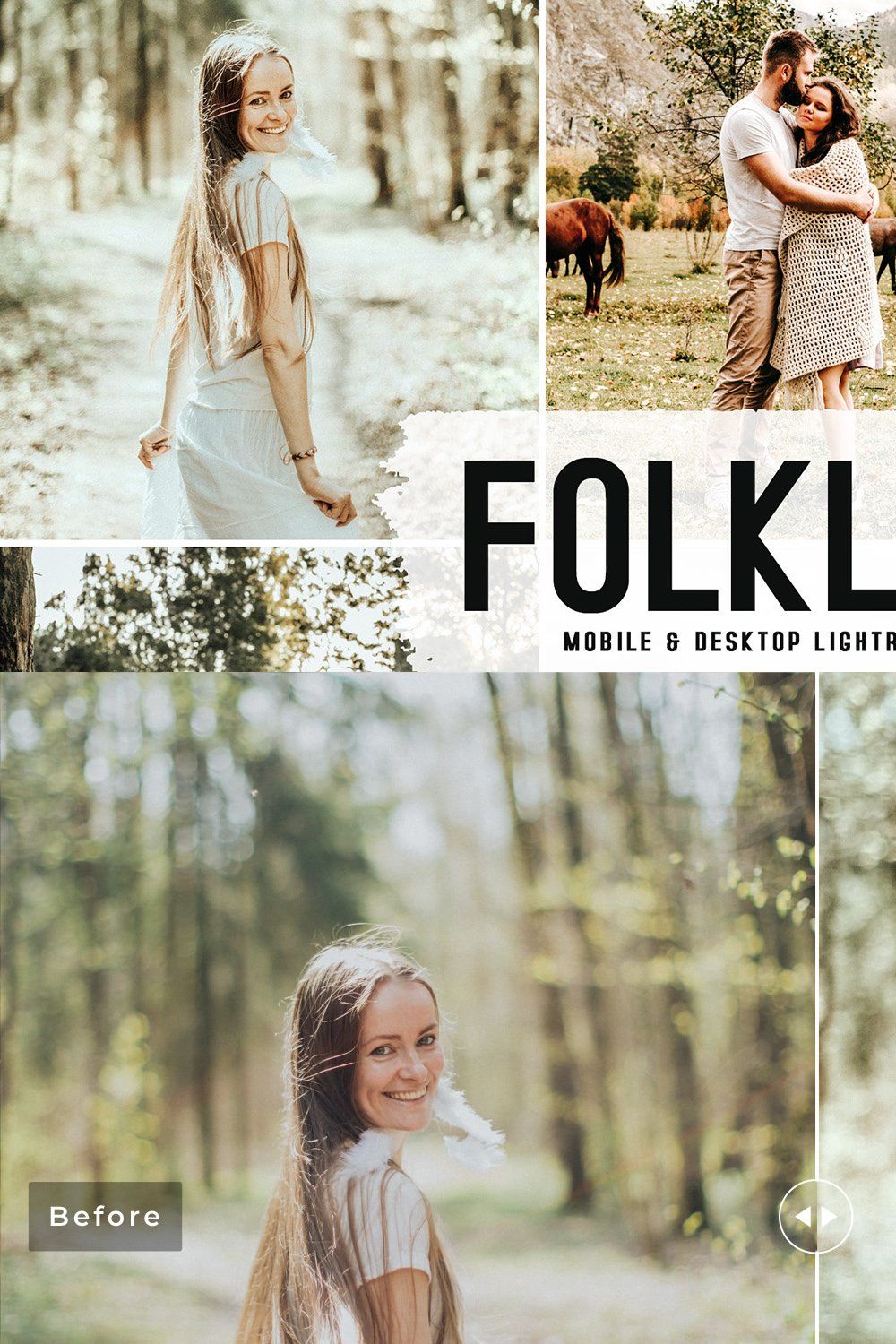 Folklore Pro Lightroom Presets pinterest preview image.