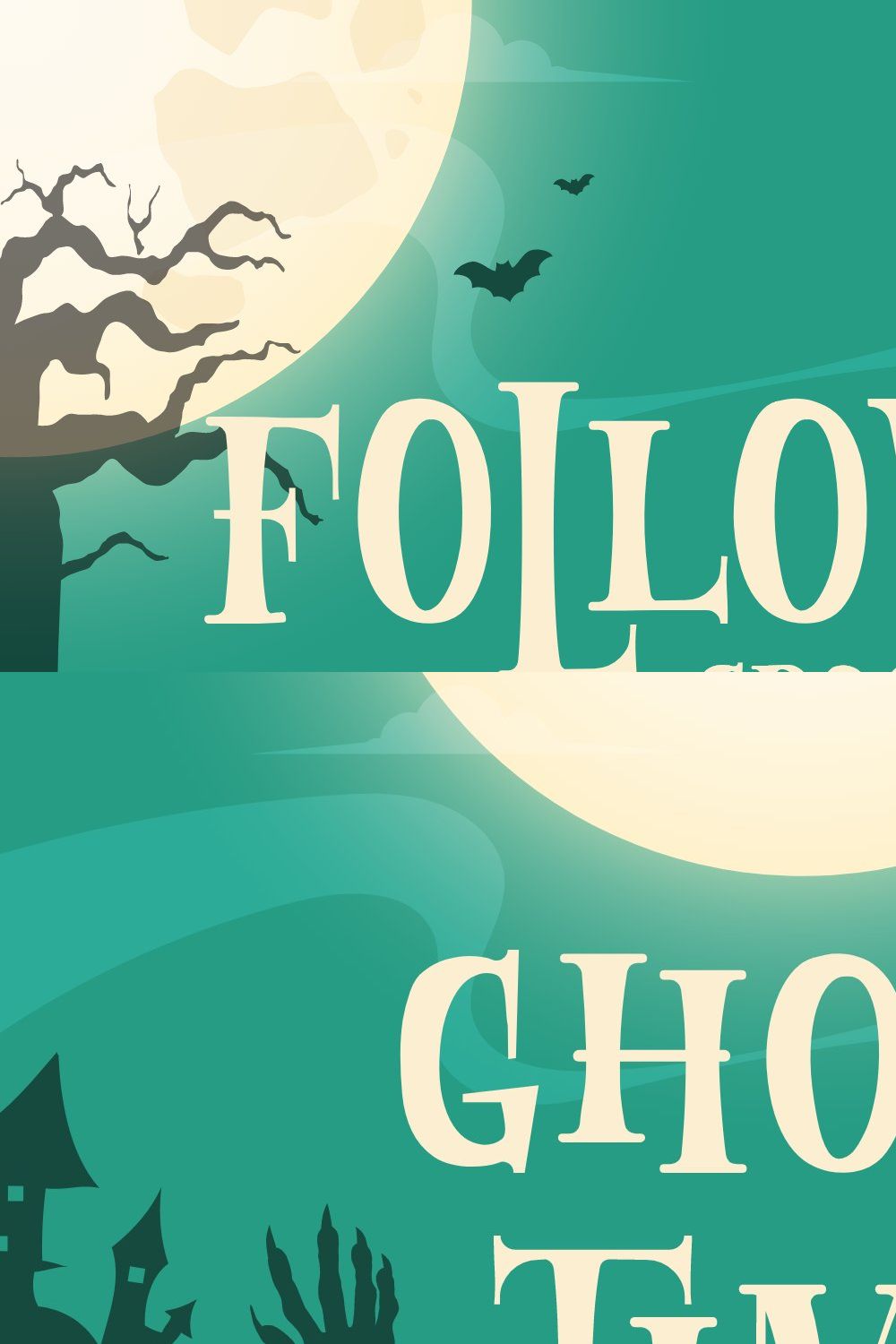 Follower Spooky halloween Font pinterest preview image.