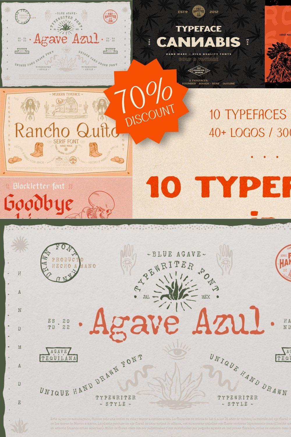 Font Bundle SALE 300+ illustrations pinterest preview image.