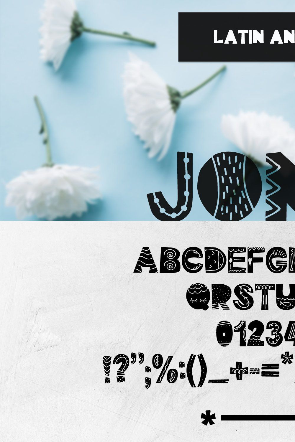 Font Jonny (latin & cyrillic) pinterest preview image.