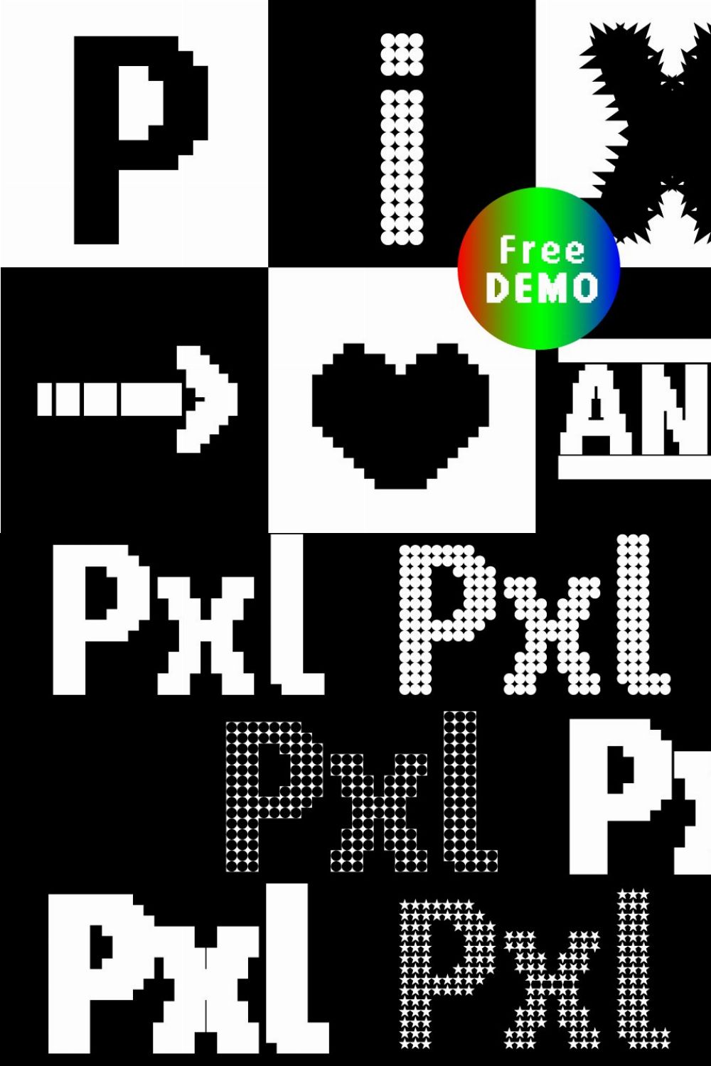 FONT | PIXEL pattern pinterest preview image.