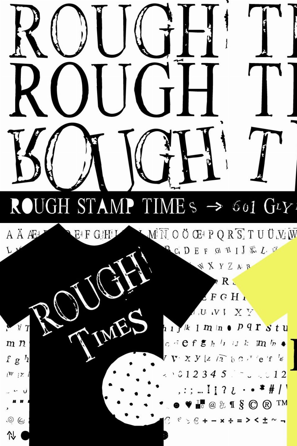 FONT | Rough Stamp Times pinterest preview image.