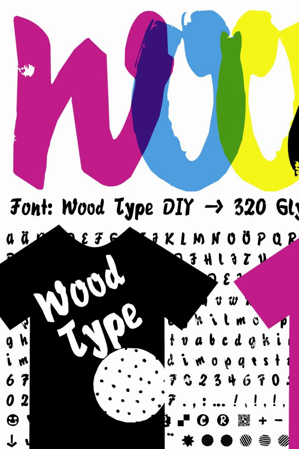 FONT | Wood Type DIY pinterest preview image.
