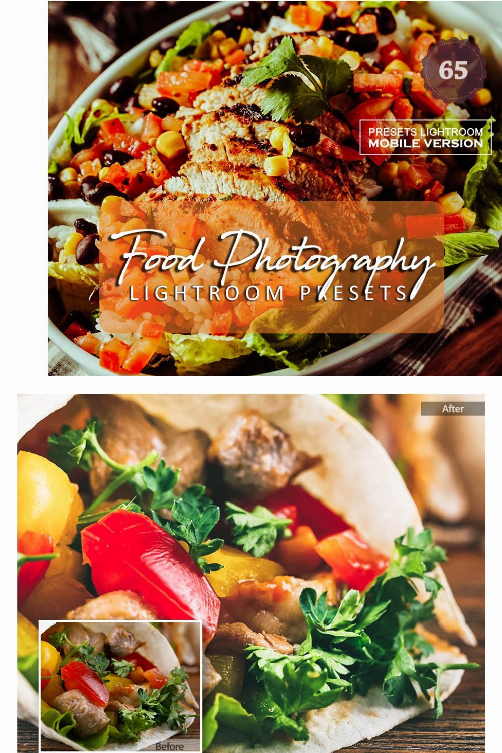 Food Photography Lightroom Mobile pinterest preview image.