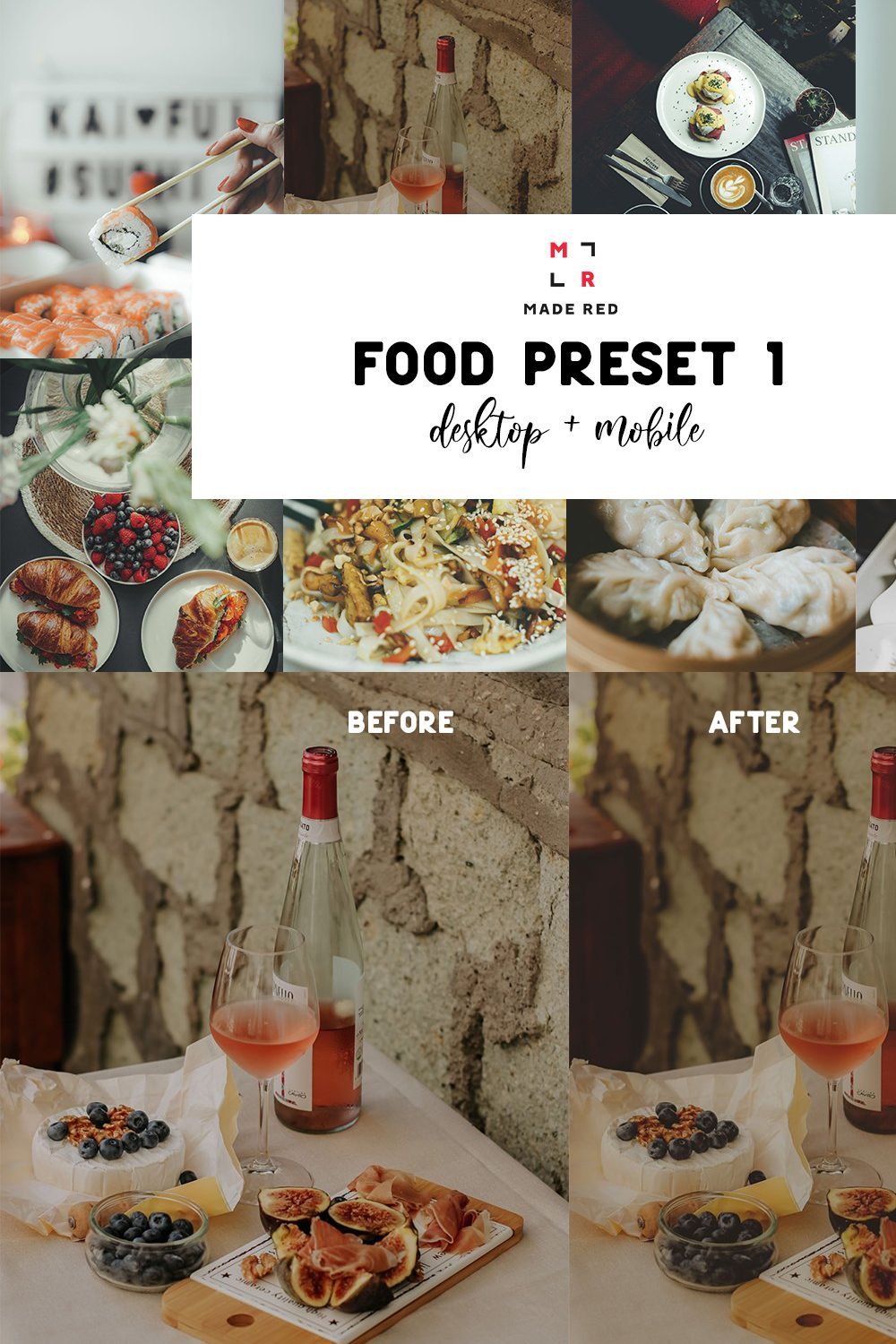 Food preset pack 1 pinterest preview image.