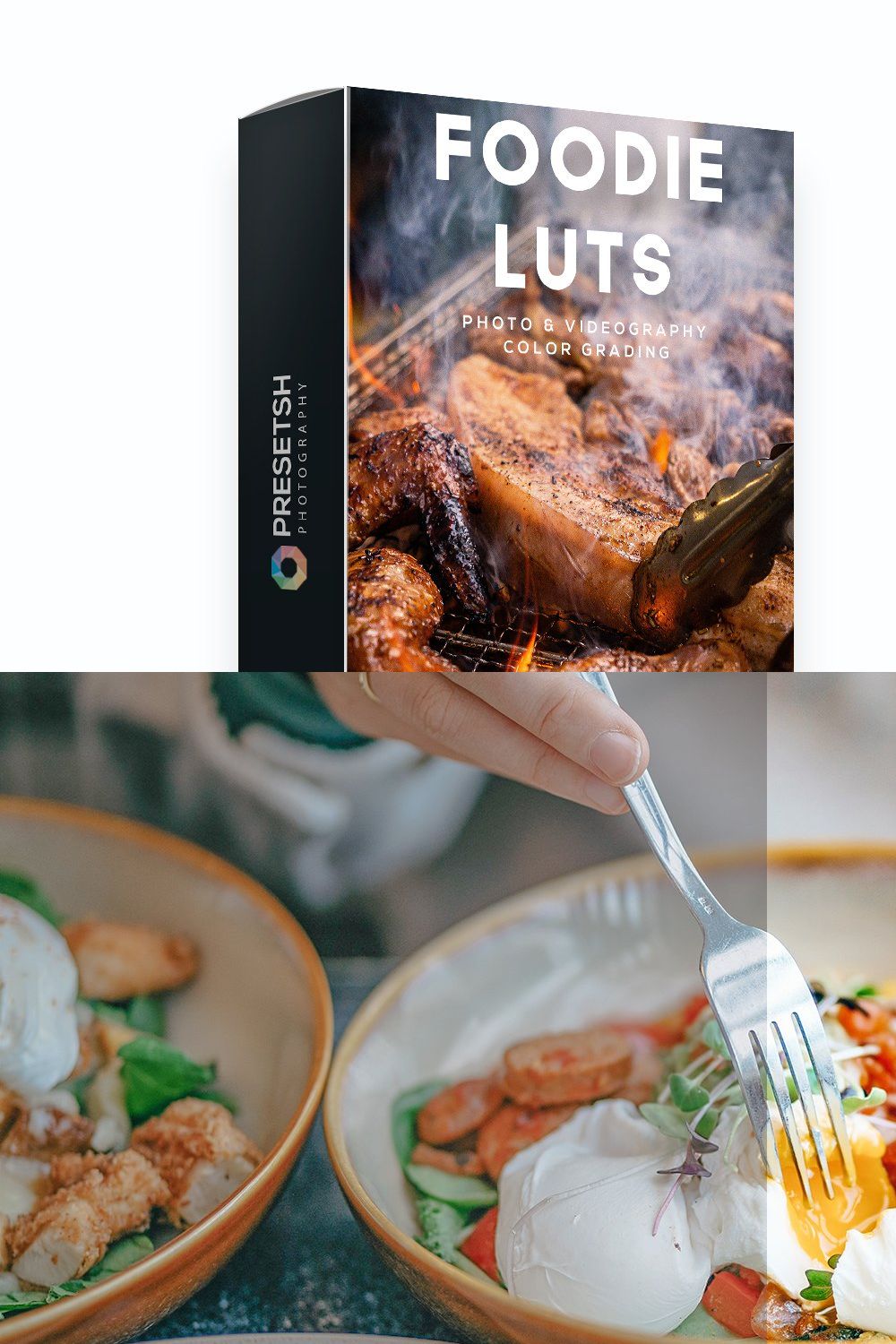 Foodie LUTs for Color Grading pinterest preview image.