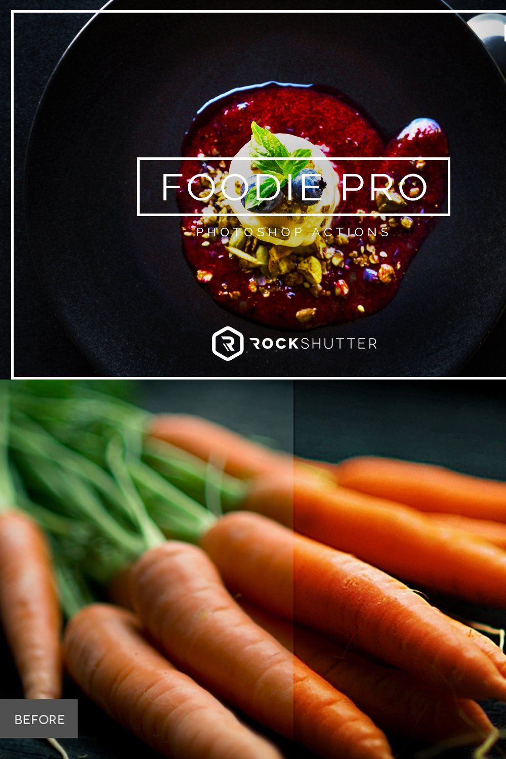 Foodie Pro Photoshop Actions pinterest preview image.