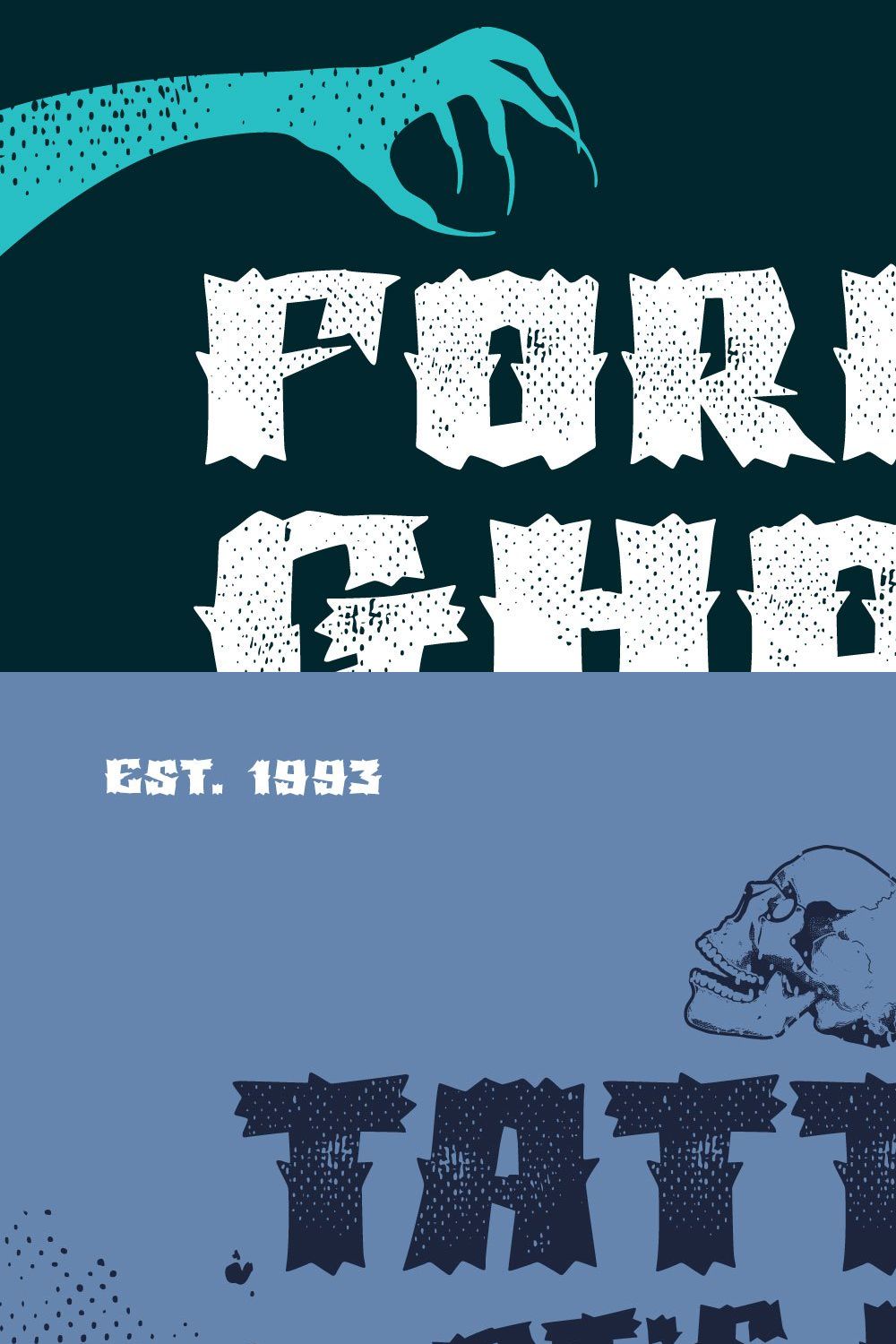 Forest Ghost | Horror Font pinterest preview image.