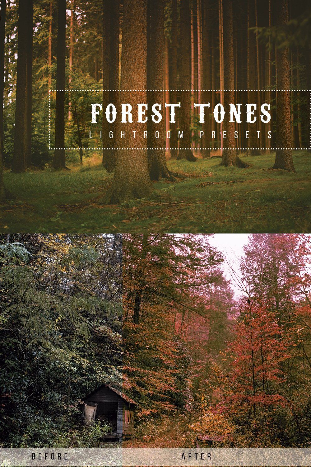 Forest Tone Lightroom Presets pinterest preview image.