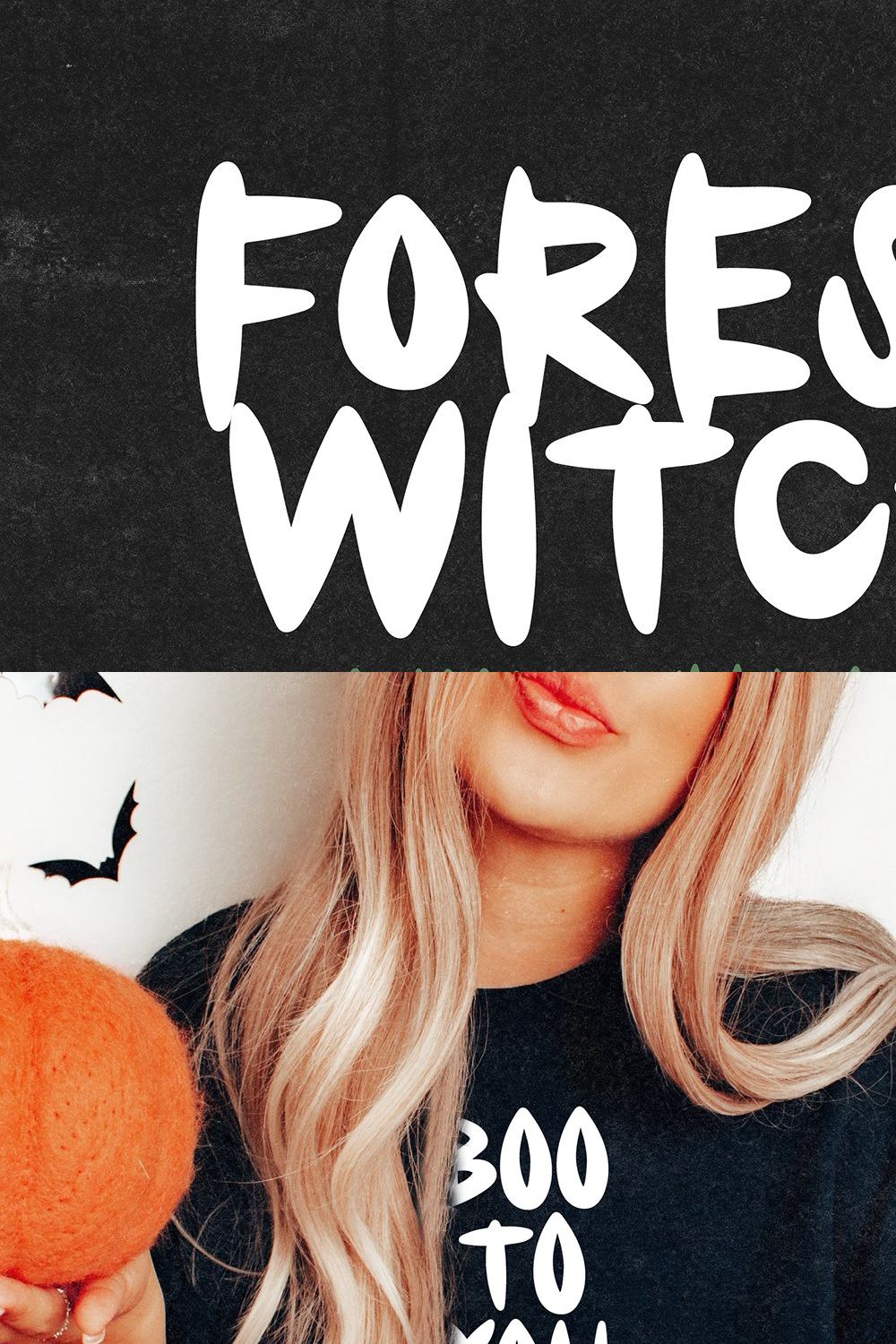 FOREST WITCH Scary Halloween Font pinterest preview image.