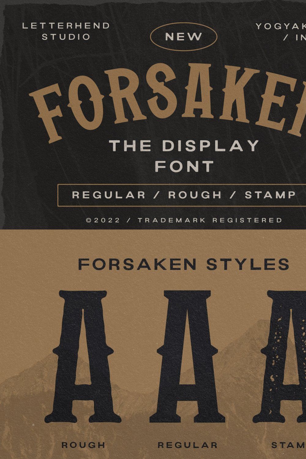 Forsaken - Display Font pinterest preview image.